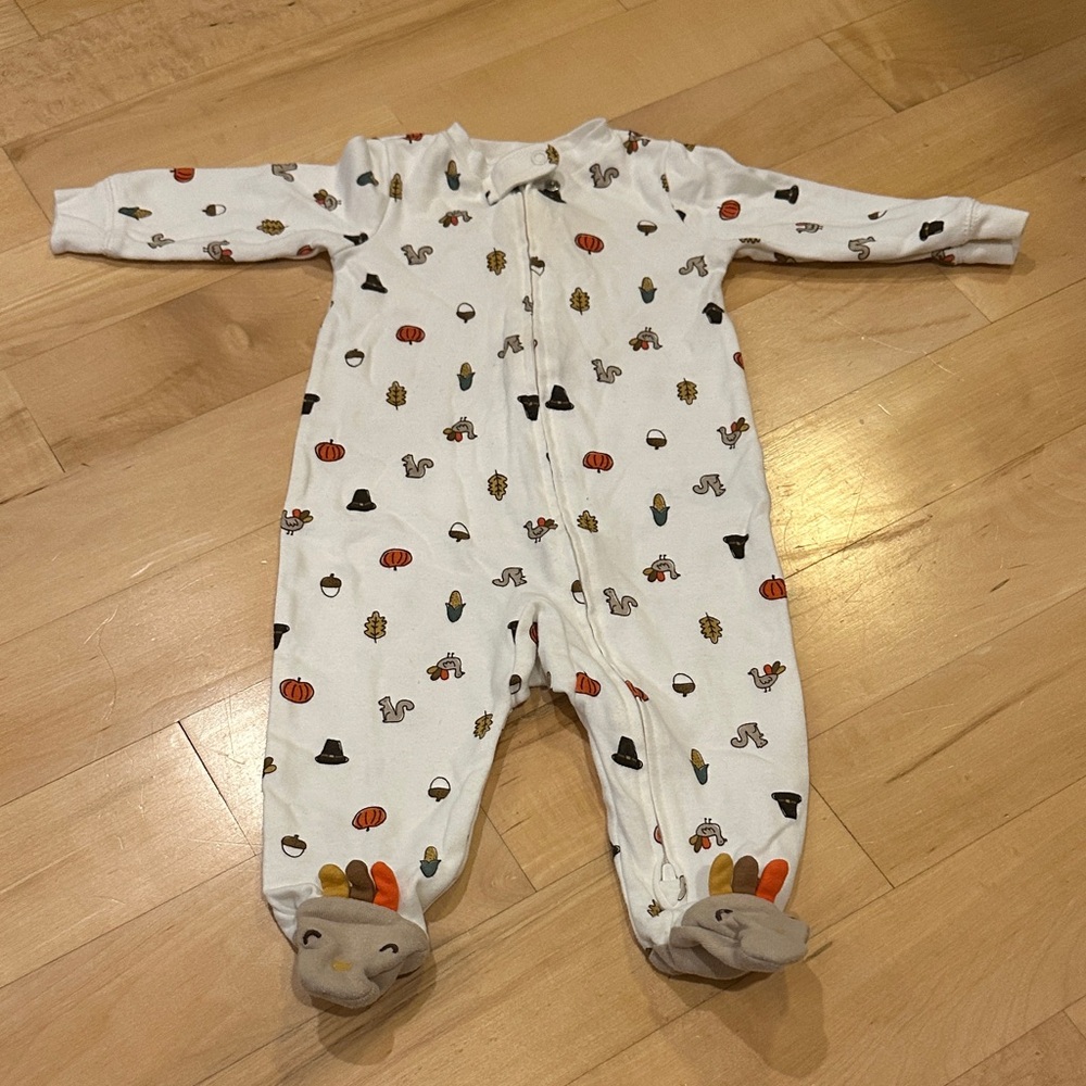 Carter's White One Piece with Autumn Prints